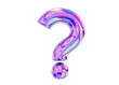 © Игорь Жуков - 3d holographic question mark. Faq problem solution symbol. 3d render illustration