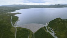 Aerial View Of A Dam In Rural Norway