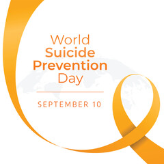 world suicide prevention day design template good for celebration. yellow ribbon design template. fl