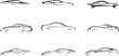 © Rakib - Set of car vector art design line draw, car, icon, auto, vector, truck, vehicle, transportation, transport, automobile, set, illustration, silhouette, van, bus, symbol, traffic, logo, sedan, sport