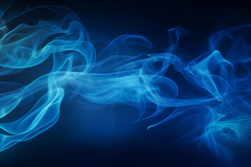 Poster - generative ai collage image picture of blue fog mist air flying illuminated by vivid neon filter