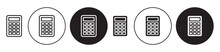 Calculator Vector Icon Set. Calculator Button Symbol In Black Color. Suitable For Apps And Web UI Designs.