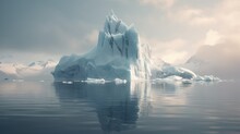 Iceberg Melting Due To Global Warming, Symbolizing Climate Change And Its Impacts Generative Ai