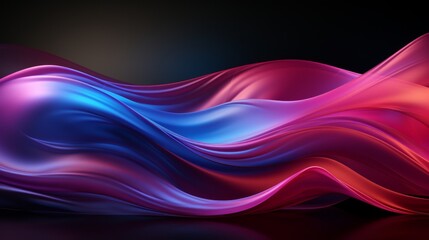 Wall Mural - a background of colorful neon waves in pink, orange, and blue. generative ai.