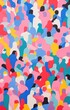 © dreamalittledream - A Crowd of different men and women in a beautiful Gouache style risograph - Screenprint style poster artwork — PORTRAIT High Res - Pink, yellow, blue, black, green