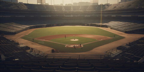 Poster - baseball stadium cinematic - Generative AI