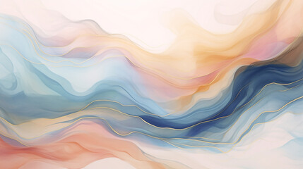 Poster - abstract colorful background with waves a liquid, fluid-marbled paper texture