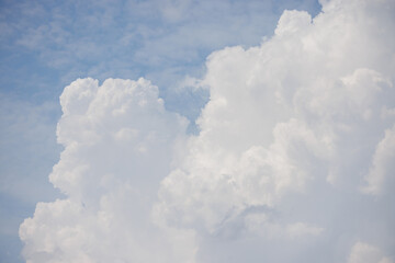 Wall Mural - white cloud texture on blue sky background.