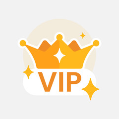 Poster - VIP emblem, Premium account user privilege concept illustration flat design vector eps10. modern graphic element for landing page, empty state ui, infographic, icon