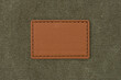 Leather label on cloth
