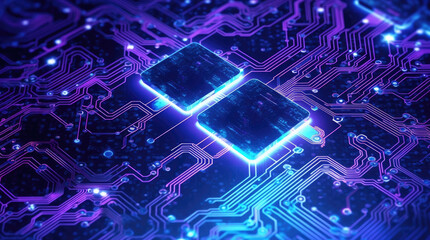 Blue and purple technology circuit