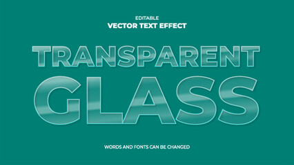 Wall Mural - transparent glass editable text effect