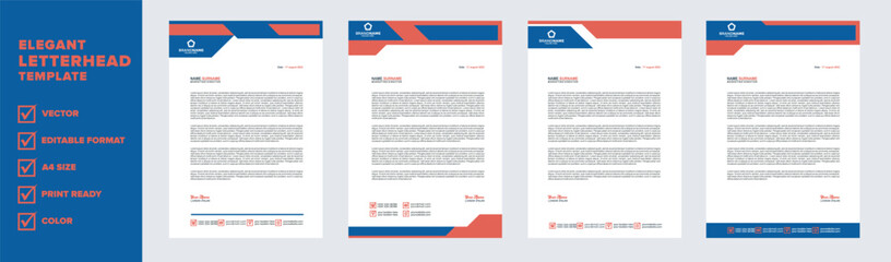 modern professional corporate company business letterhead template design with variation bundle