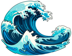 Poster - Isolated Traditional Japanese Wave in Vector Cartoon Style