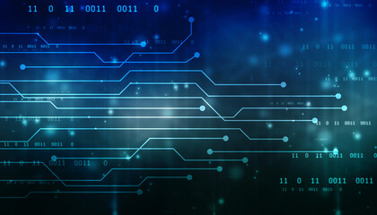 Poster - Abstract futuristic circuit board Illustration, Circuit board with various technology elements. Circuit board pattern for digital abstract technology background