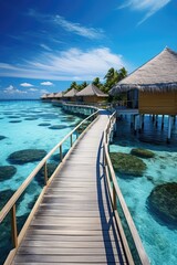 Wall Mural - Beautiful Maldives travel destination. Generative AI