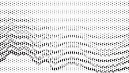 Aufkleber - Halftone abstract background. Wavy triangular texture. Vector illustration.