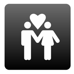 Canvas Print - couple in love icon, marriage couple icon