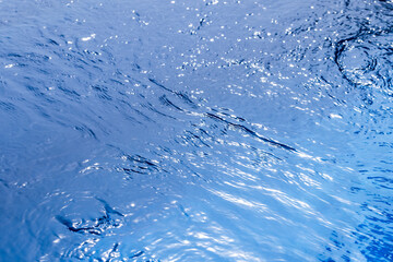 Wall Mural - Shiny blue water surface, natural background texture