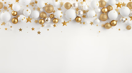 Wall Mural - Christmas white background gold