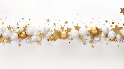 Wall Mural - Christmas white background gold