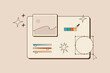 © millering - Computer program interface for drawing graphic elements. Professional software for designer. Digital illustrators work. Vector flat illustration.
