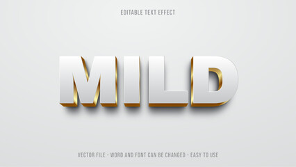 White and gold, luxury editable text effect style