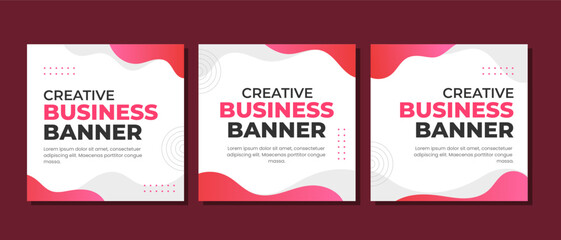 Wall Mural - Wave red gradient social media post template