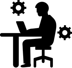 Wall Mural - Office working icon