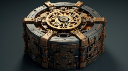 Antique puzzle box unlocking to reveal a futuristic mechanism within | generative ai