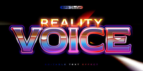 Retro shiny Y2K editable text effect reality voice