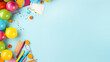 © s1llu - Back to school theme Party Background with empty copy space. Generative AI.