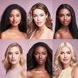 © Victor - Photo collage portrait of a diverse group of beautiful women with perfect, natural, glowing skin. Multi-ethnic group as a concept of women united with diversity of origins and beliefs.