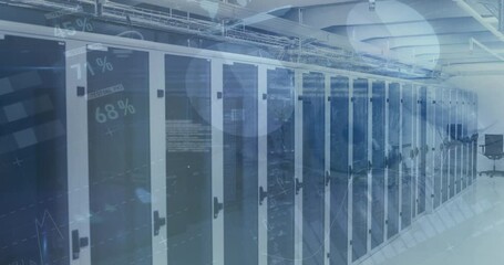 Poster - Animation of statistical data processing against computer server room