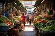 © Postproduction - Traditional Asia market, vibrant vegetables, fresh culture.