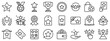 Line icons about reward. Line icon on transparent background with editable stroke.
