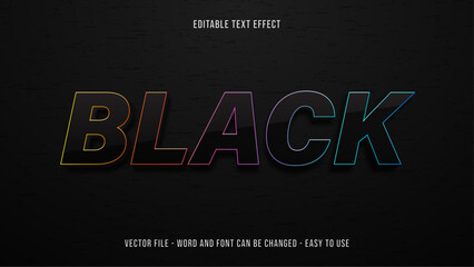 Poster - Editable text effect black and gradient colors mock up
