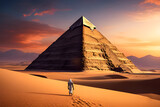 Fototapeta  - Egyptian pyramid outdoors. Generative Ai