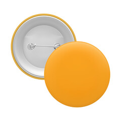 Wall Mural - orange round pin. empty badge template, front and back. png clipart isolated cut out on transparent 