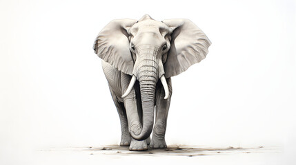 Elephant on white background