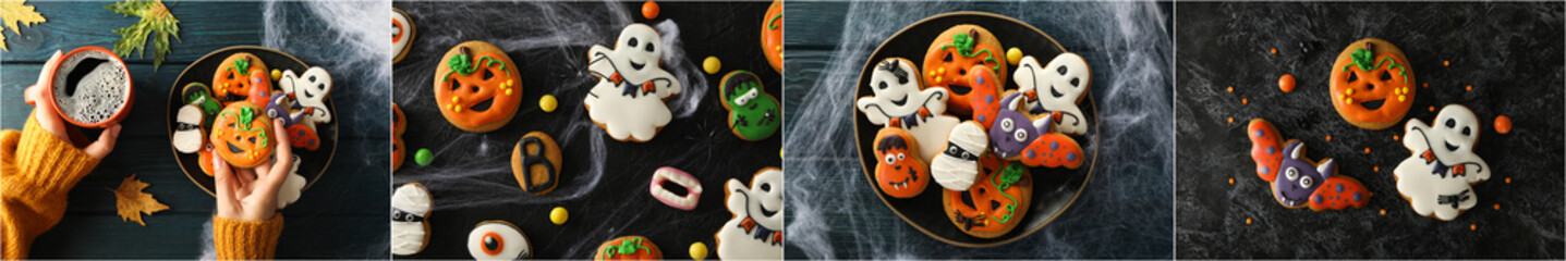 Wall Mural - Collage of photos for Halloween accessories concept