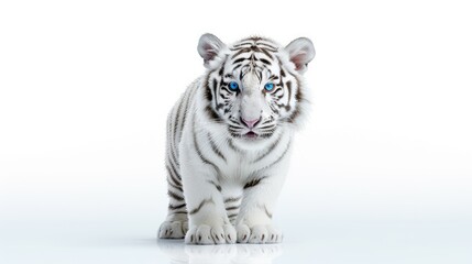 Majestic white tiger photo realistic illustration - Generative AI.