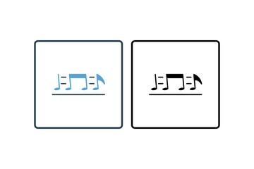 Poster - Musical Note Icon. Icon related to multimedia and entertainment. suitable for web site design, app, user interfaces. solid icon style. Simple vector design editable
