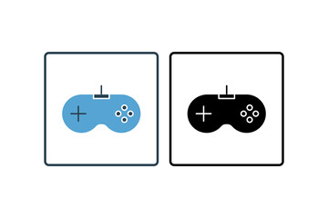 Poster - Gaming Controller Icon. Icon related to multimedia and entertainment. suitable for web site design, app, user interfaces. Solid icon style. Simple vector design editable