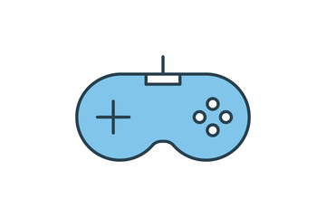 Poster - Gaming Controller Icon. Icon related to multimedia and entertainment. suitable for web site design, app, user interfaces. Flat line icon style. Simple vector design editable