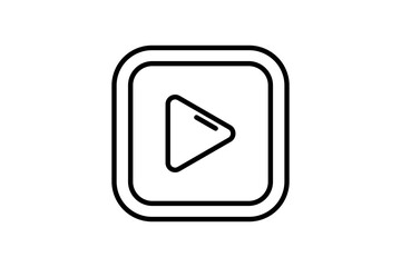 Poster - Play Button Icon. Icon related to multimedia and entertainment. suitable for web site design, app, user interfaces. line icon style. Simple vector design editable