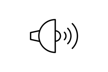 Poster - Speaker Icon. Icon related to multimedia and entertainment. suitable for web site design, app, user interfaces. line icon style. Simple vector design editable