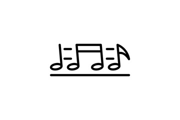 Poster - Musical Note Icon. Icon related to multimedia and entertainment. suitable for web site design, app, user interfaces. line icon style. Simple vector design editable