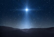Star of Bethlehem, or Christmas Star. Bright star in the starry night sky