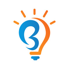 vector logo b inserted into a light bulb